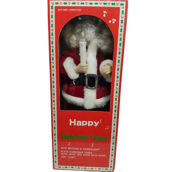 vintage happy christmas motion animated figurine mr santa - Picture 2 of 5